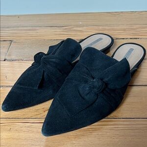 Tahari Pandora Suede Bow Mules